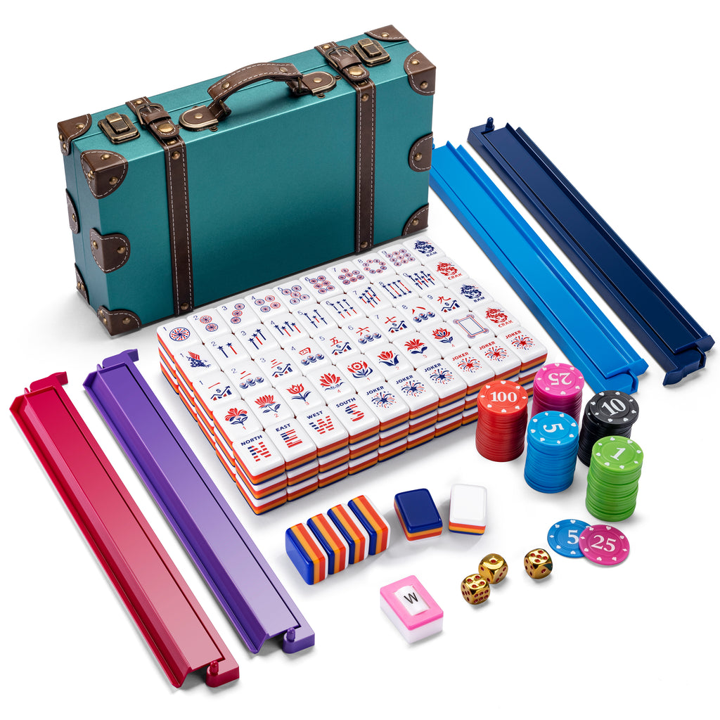 Astera Americana American mahjong set with racks, chips, dice and carrying case