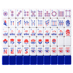 Astera Americana red, white and blue American mahjong tiles laid out, with navy backs