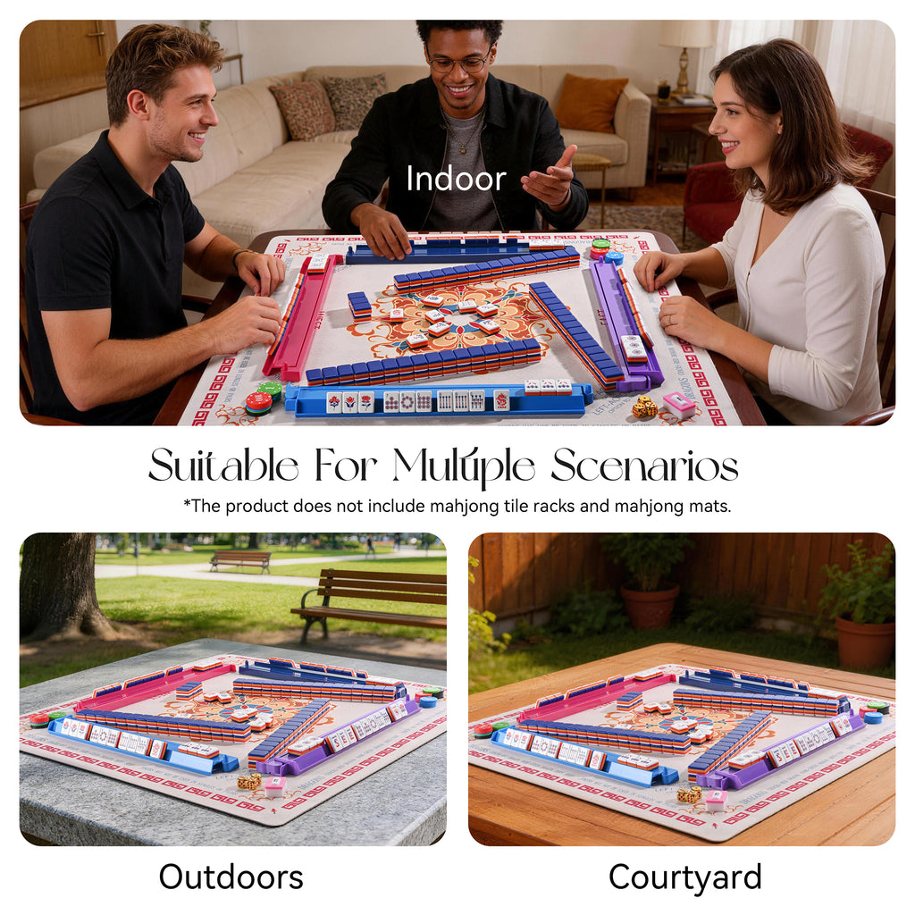 Astera tiles in play indoors, outdoors and in a courtyard; racks and mat not included