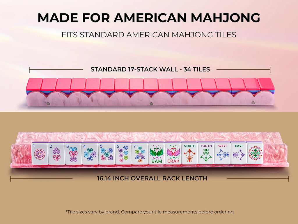 Rack holds a standard 19-tile American mahjong wall