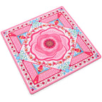 Pink rose medallion mahjong table mat
