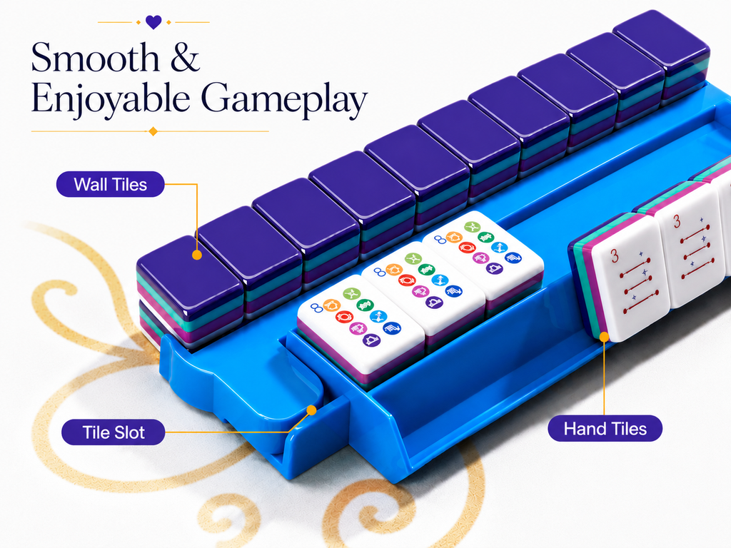Velora Zodiac mahjong tiles on racks with pushers for smooth gameplay
